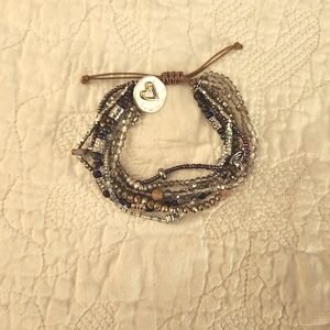 Multicolor Beaded Heart Bracelet